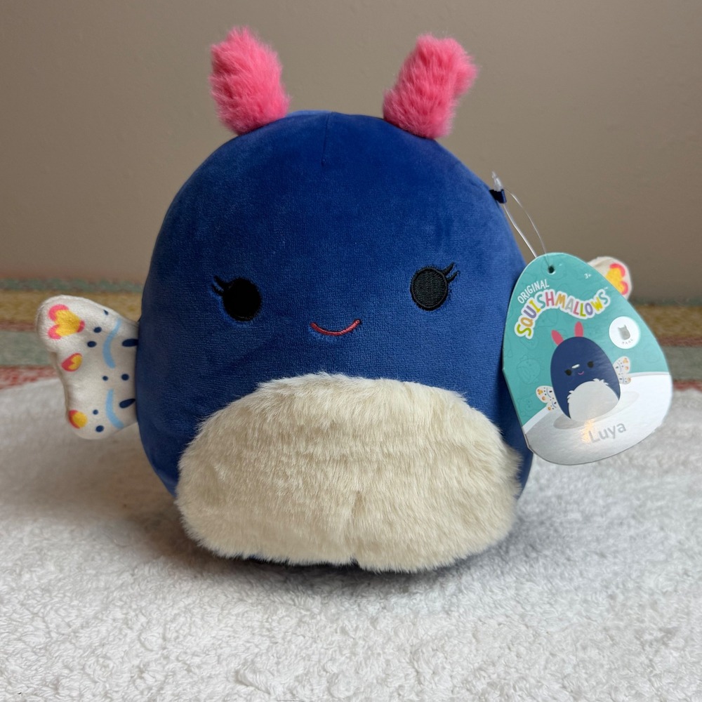 Squishmallows Luya Blue Moth 8 Inch Rare Plush NWT Kellytoy 2023